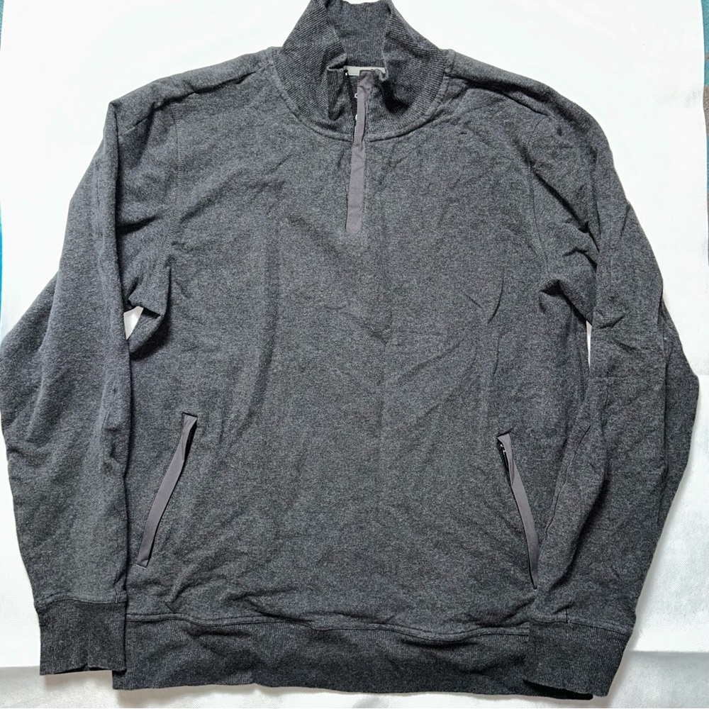 Mack Weldon Charcoal grey quarter zip pullover size large